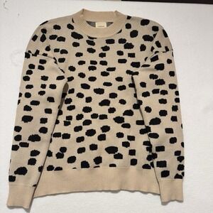 NWOT Harper Heritage‎ Sweater Geometric Chunky Knit Women's Size M Beige